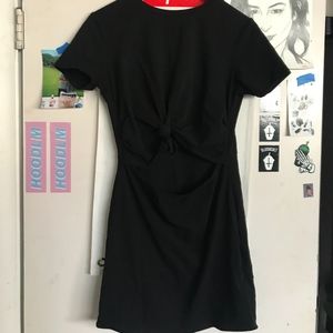 black cutout t-shirt dress
